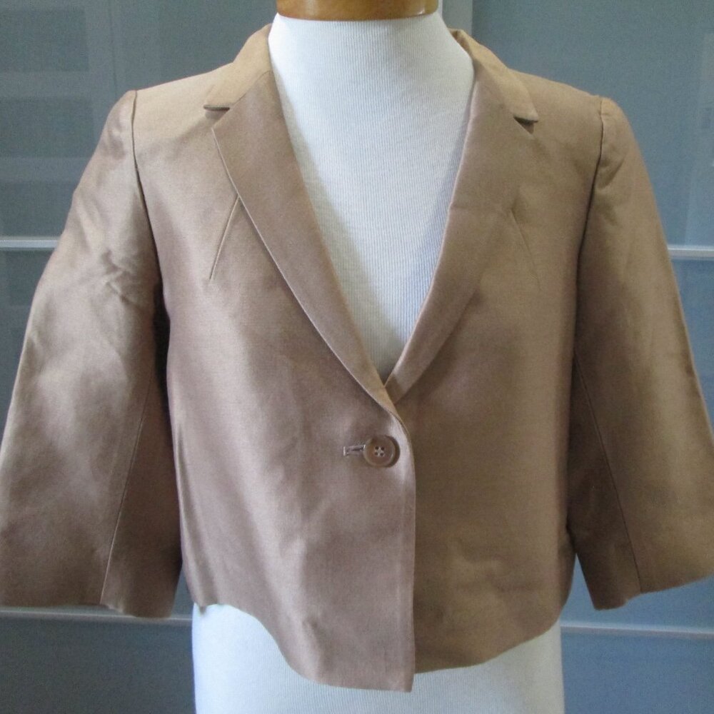 $300 COS Cropped Blazer in Camel Brown